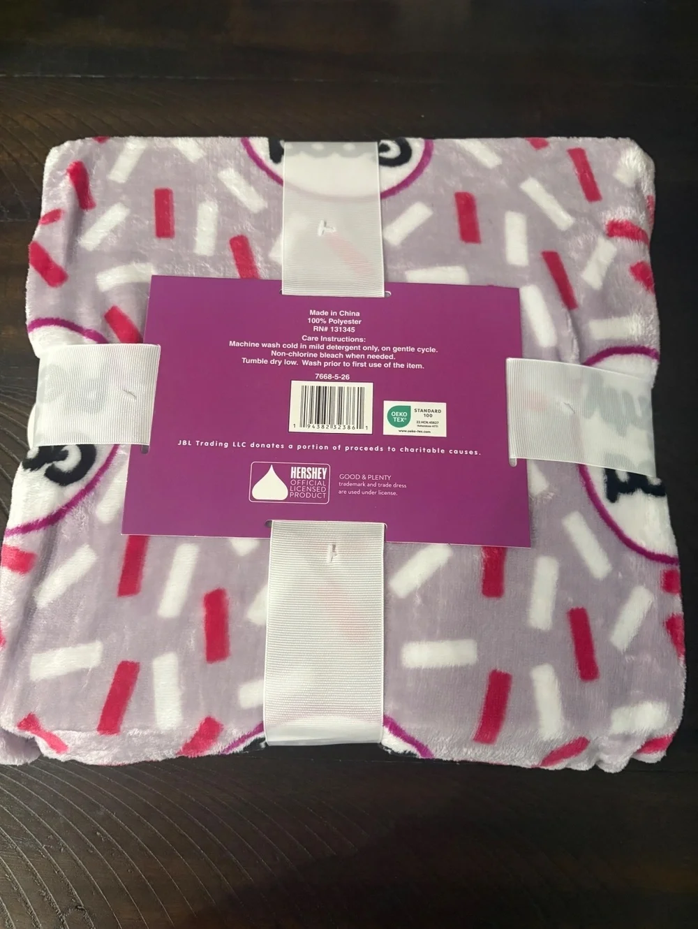 Good & Plenty Plush Throw Blanket 50 x 60 Candy Logo Pink White Fleece New
